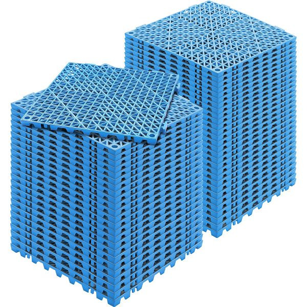 VEVOR Ineinandergreifende Fliesen 55 Stück, 30 x 30 cm Außenbereich Quadratische Terrasse PVC Badezimmer, Toilette, Blau, HZXSJDD1212YP3ROIV0