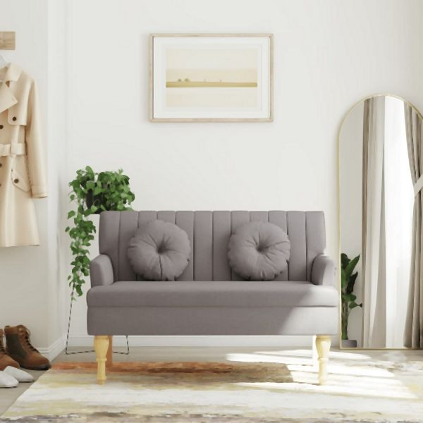 vidaXL Sitzbank mit Kissen Taupe 113x64,5x75,5 cm Stoff, 372135