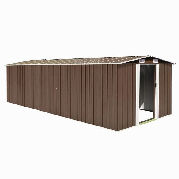 vidaXL Gerätehaus 257x580x181 cm Metall Braun, 143355, 8718475622147