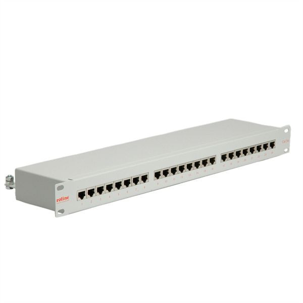 ROLINE 19"-Patchpanel 1 HE, 24 Ports, Kategorie 5e (Class D), grau, 26.11.0329