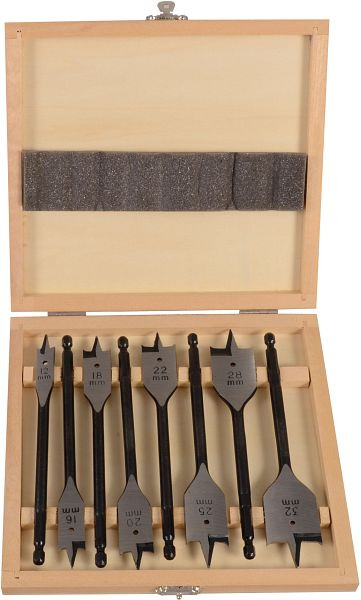 Projahn Flachholzbohrer-Set 8 teilig Durchmesser 12-16-18-20-22-25-28-32 mm, 19699