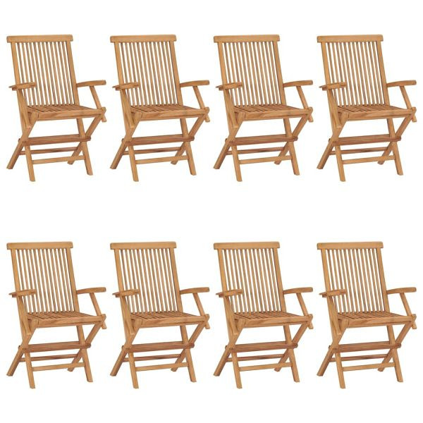 vidaXL Gartenstühle 8 Stück Massivholz Teak, Top-Qualität, 3072888
