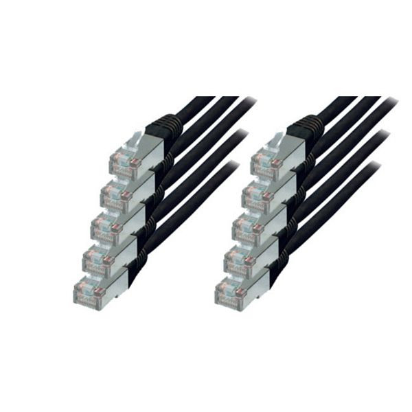 S-Conn Patchkabel, cat 6, S/FTP, PIMF, Halogenfrei, VE: 10 Stück, schwarz, 0,25m, 75711-H0.25S-SET10