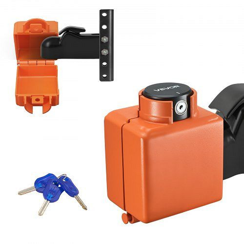 VEVOR Anhängerschloss, kompatibel mit 50,8/58,7mm Kupplungen, mit 3 Schlüsseln, Diebstahlschutz für Wohnmobile, Anhänger, Boote, KHSTCTTSZZQLGZ0ZE001V0