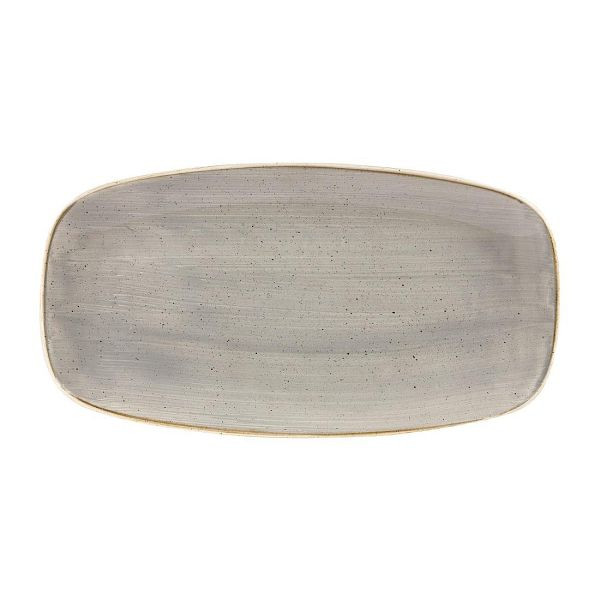 Churchill Stonecast Rechteckige Teller, Pfefferkorngrau, 189 x 355 mm, VE: 6 Stück, DW330