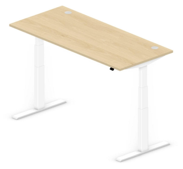 Deskin Sitz-/ Stehtisch Comfort MULTI M, Buchedekor, B 1800 x T 800 x H 640-1300 mm, 281850