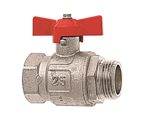 GEKA Kugelhahn, IG x AG G 3/4" MS Ni mit Flügelgriff, VE: 6 Stück, 18.5993