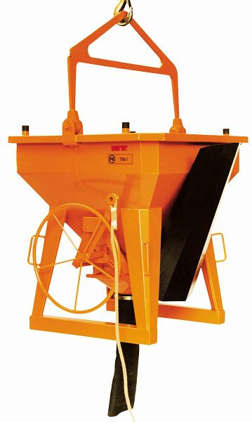 Eichinger Betonsilo, 1032H.5, 350 Liter, quadratisch und abgerundet, Anschlagseile aus Stahldraht, Handrad, 1500 mm Gummischlauch, Ø 150 mm, 10320541330000