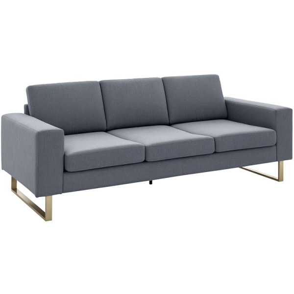 HOMCOM 3-Sitzer Sofa Dreisitzer Stoffsofa mit Kissen Armlehne Leinenoptik für Schlafzimmer 200 x 82 x 78 cm Dunkelgrau, 833-519