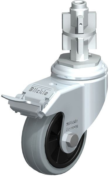Blickle LKRA-VPA 80G-11-FI-E15 Apparate-Lenkrolle mit Expander & Feststeller, Vollgummi, Grau, 358200