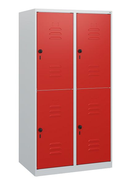 C+P Doppelstöckiger Spind Classic PLUS, 2 Abteile, 1530x800x500mm, 7035/3020, Drehriegel, 0803005-22 S10002