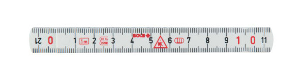 KS Tools Kunststoff-Gliedermaßstab, weiß, 1m, 300.0066, 4042146543498
