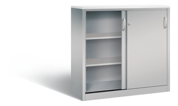 C+P Sideboard mit Schiebetüren Acurado, H1200xB1200xT500mm, Farbe: Weißaluminium, Bügelgriff, 3 OH, 2057-1200 S10290