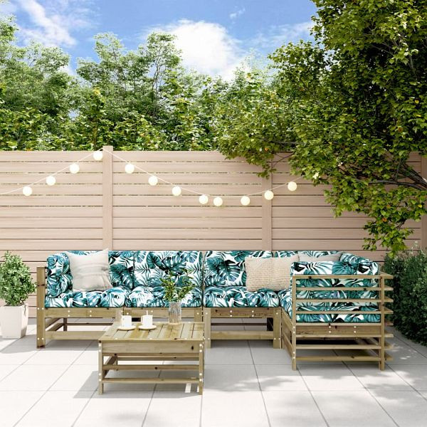 vidaXL 6-tlg. Garten-Lounge-Set mit Kissen Imprägniertes Kiefernholz, 3186010