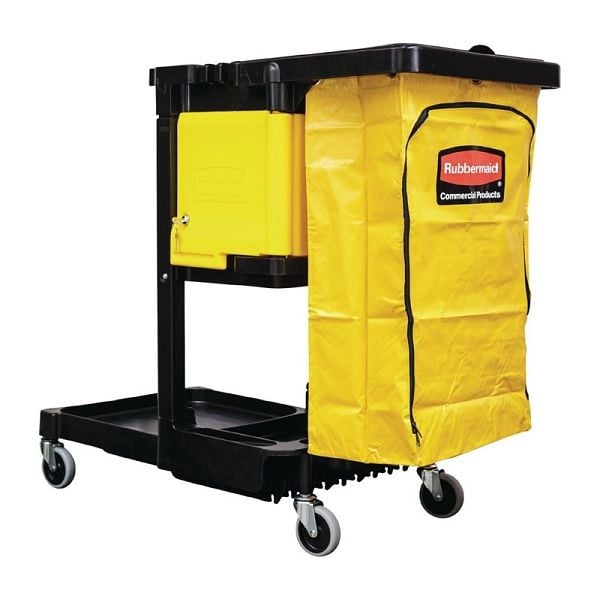 Rubbermaid Hausmeister-Reinigungswagen, großes Fassungsvermögen, inklusive Reißverschlusssack, L658