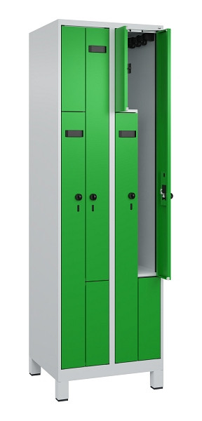 C+P Z-Spind Evolo PLUS, Füße, 4 Fächer, 1950x600x500mm, 7035/6037, Drehriegel, 049013-204 S10008