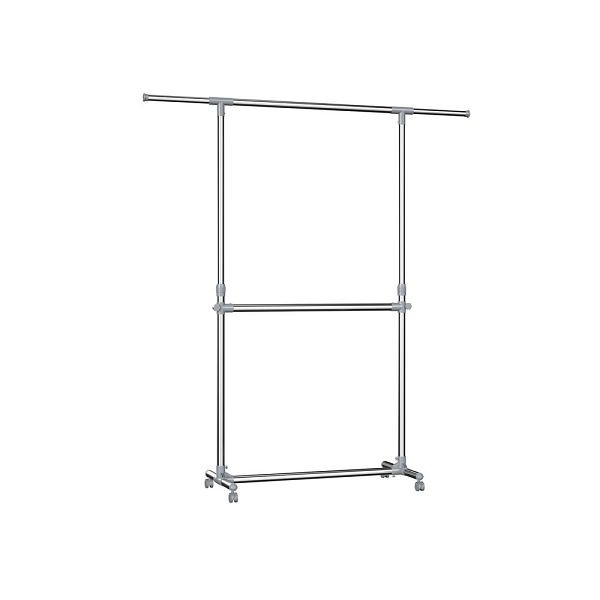 SONGMICS Ausziehbarer Kleiderständer 2 Stangen, LLR401