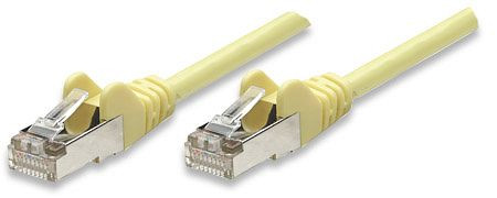INTELLINET Cat5e Netzwerk Patchkabel, geschirmt, F/UTP, RJ45 Stecker / RJ45 Stecker, 5.0 m, Gelb, 332033