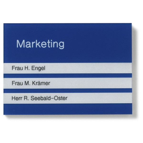 Stein HGS Türschild -Unitex B-, 140 mm/ 5 Nuten, spitze Ecken, RAL 6001 - smaragdgrün, ohne Zimmer-Nummer und Festtext, 21184-010301