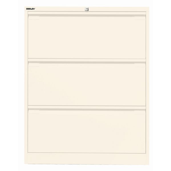 Bisley Hängeregistraturschrank, doppelbahnig, 3 HR-Schubladen, 625 reinweiß, DF3625