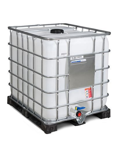 DENIOS IBC Container, PE-Palette, 1000 Liter, Öffnung NW150, Auslauf NW50, 266156