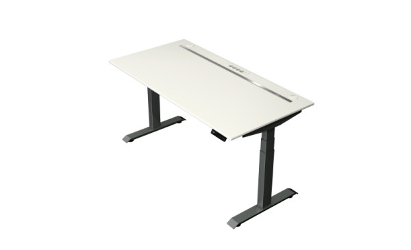 Kerkmann Steh-/Sitztisch Move boost 4 1600 X 800 elektrisch höhenverstellbar von 640-1290 mm, Anthrazit/Weiss, 10440610