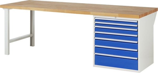RAU Werkbank Serie 7000 - Modell 7617, B2500 x T900 x H840 mm, 13-7617A1-259B4S.11