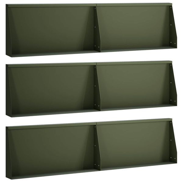 vidaXL Stützmauer 6-teilig 80 x 12 x 40 cm Stahl Olivgrün, 3449187