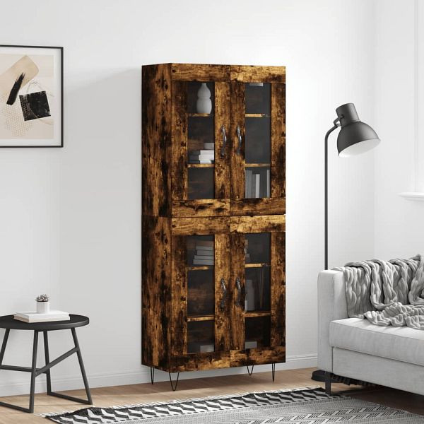 vidaXL Highboard Räuchereiche 69,5x34x180 cm Holzwerkstoff, 3198310