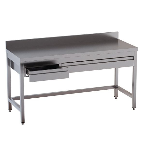Vaiotec TOPLINE Arbeitstisch / unterfahrbar, 3 Schubladen und Aufkantung, 1400 x 600 mm, 12572