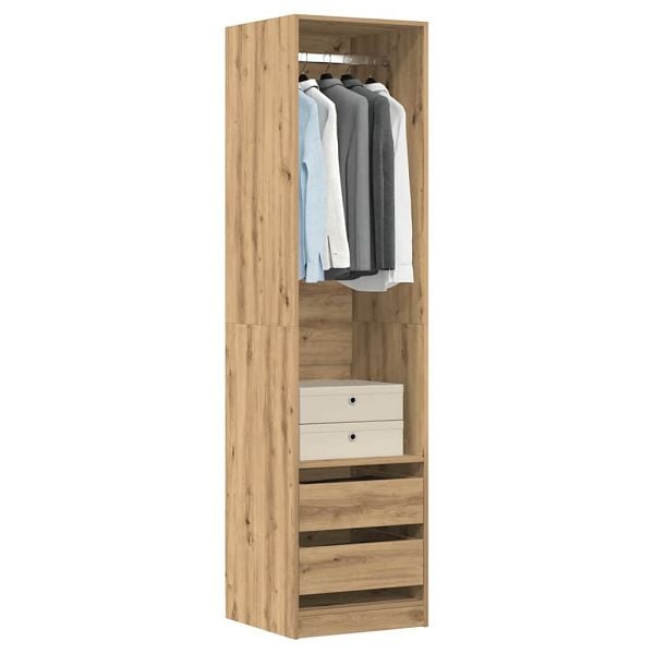 vidaXL Kleiderschrank Artisan-Eiche 50x50x200 cm Holzwerkstoff, 3318629