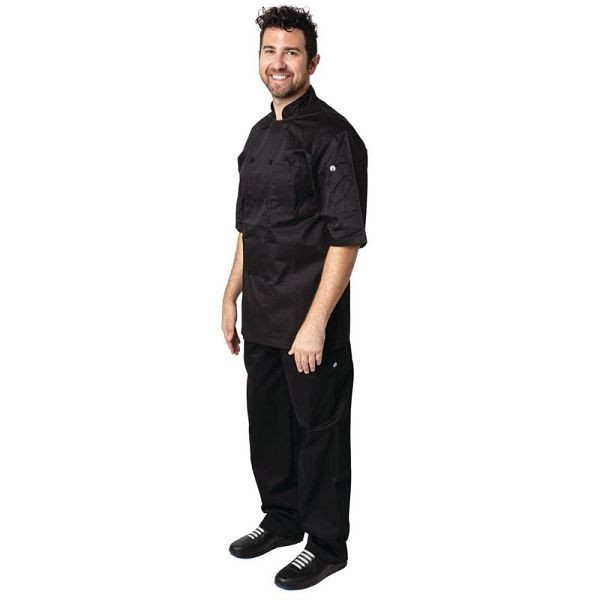 Chef Works Montreal Kochjacke kurze Ärmel schwarz XXL, B054-XXL