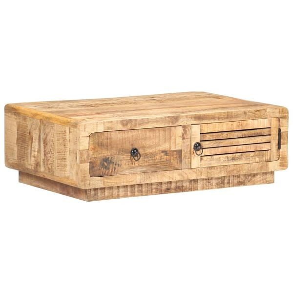 vidaXL Couchtisch 90x60x29 cm Raues Mangoholz, Material: Raues Mangoholz mit natürlichem Finish, 320458