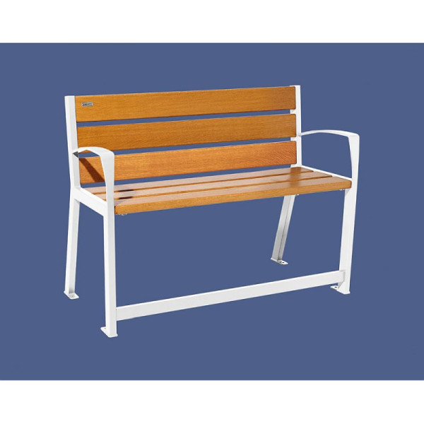 STEIN HGS PROCITY® Bank Silaos® für Senioren Holz & Stahl / 1200mm und 1800 mm, helle Eiche, RAL 9010, 1200 mm, 78367.0016