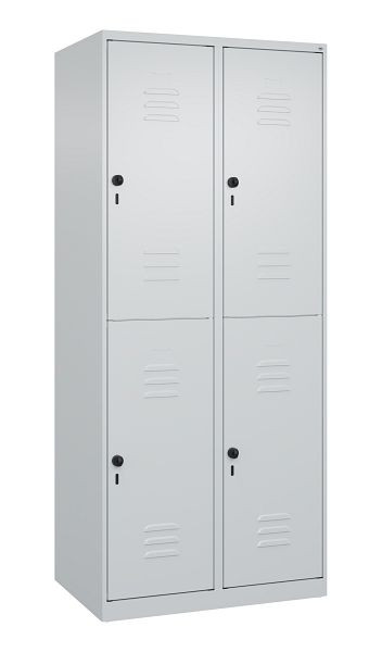 C+P Doppelstöckiger Spind Classic PLUS, 2 Abteile, 1850x800x500mm, 7035/7035, Drehriegel, 080300-22 S10008