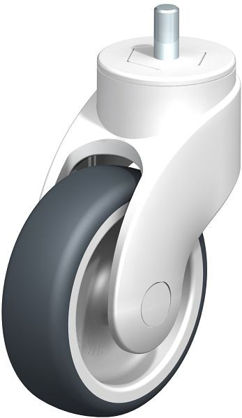 Blickle LWK-TPA 101G-GS10 Kunststoff-Lenkrolle WAVE mit Gewindestift & Feststeller, Thermoplastisches Gummi-Elastomer, Grau, 744781