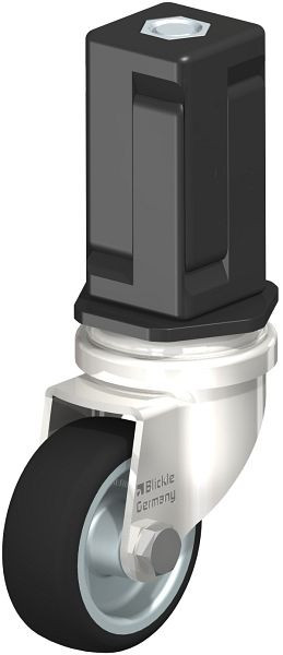 Blickle LRXA-PATH 50G-EXV05 Edelstahl-Apparate-Lenkrolle mit Expander, Thermoplastisches Polyurethan, Grau, 853326