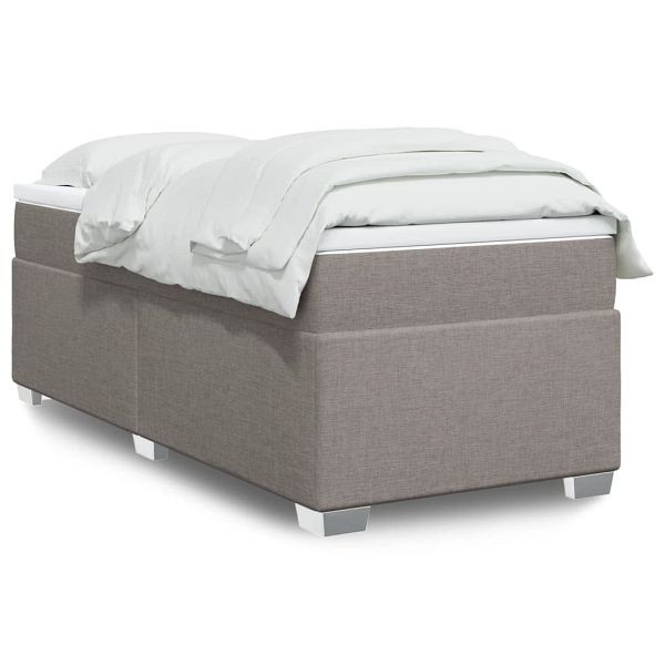 vidaXL Boxspringbett mit Matratze Taupe 80x200 cm Stoff, 3285092