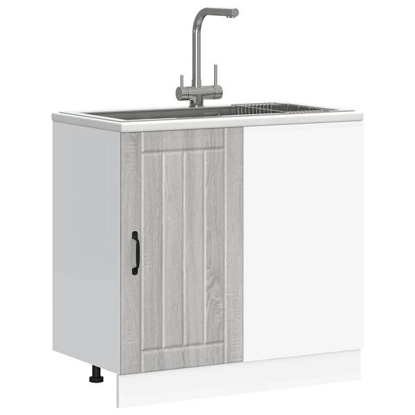 vidaXL Spülenunterschrank Lucca Grau Sonoma Holzwerkstoff, 854314