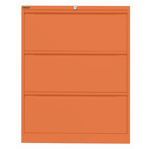 Bisley Hängeregistraturschrank, doppelbahnig, 3 HR-Schubladen, 603 orange, DF3603