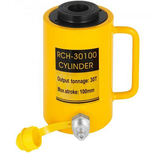 VEVOR Hydraulikzylinderheber Kapazität 30T Hydraulikzylinder 100 mm Hub einfach wirkender tragbar gelb, QJD30T100MMKXYY01V0