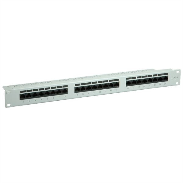 VALUE Kategorie 6 (Class E) 19"-Patchpanel, 24P, ungeschirmt, grau, 26.99.0355