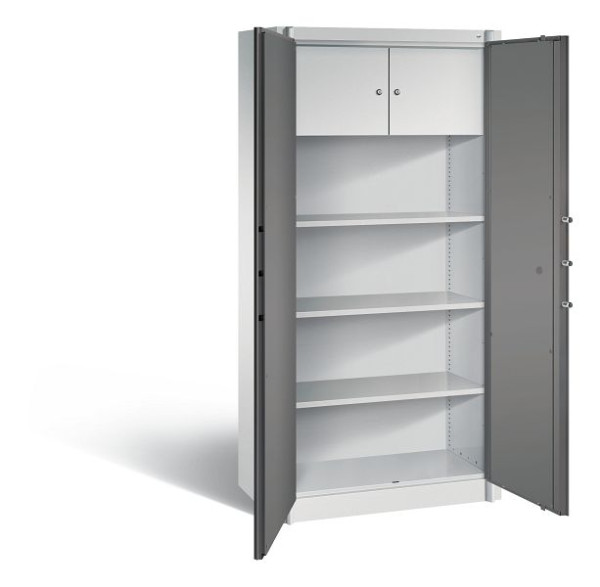 C+P Feuerschutzschrank Certos, H1950xB930xT500mm, Farbe: Lichtgrau / Vulkangrau, Klinkengriff, 4 OH, 1170-200 S10078