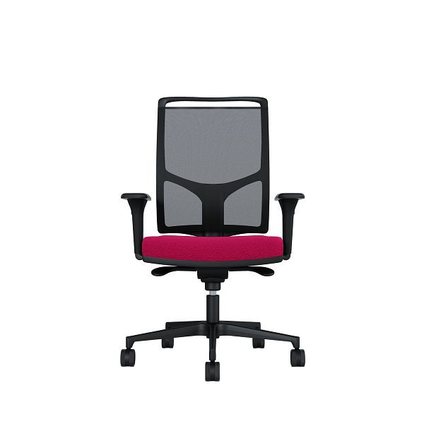 Bisley Bürodrehstuhl Zed, Schwarzes Kunststoff, Höhenverstellbare Armlehnen, Fußkreuz und Armlehnen aus Kunststoff, NE0173 lipstick, ZEDKSLSNE0173