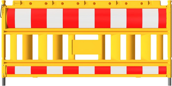 Schake EURO2 Absperrschrankengitter, 2,00 m - Typ NOX GELB, aus Kunststoff mit Schranke 250 mm, retroreflektierende Folie Typ RA1/A, 33420K-G