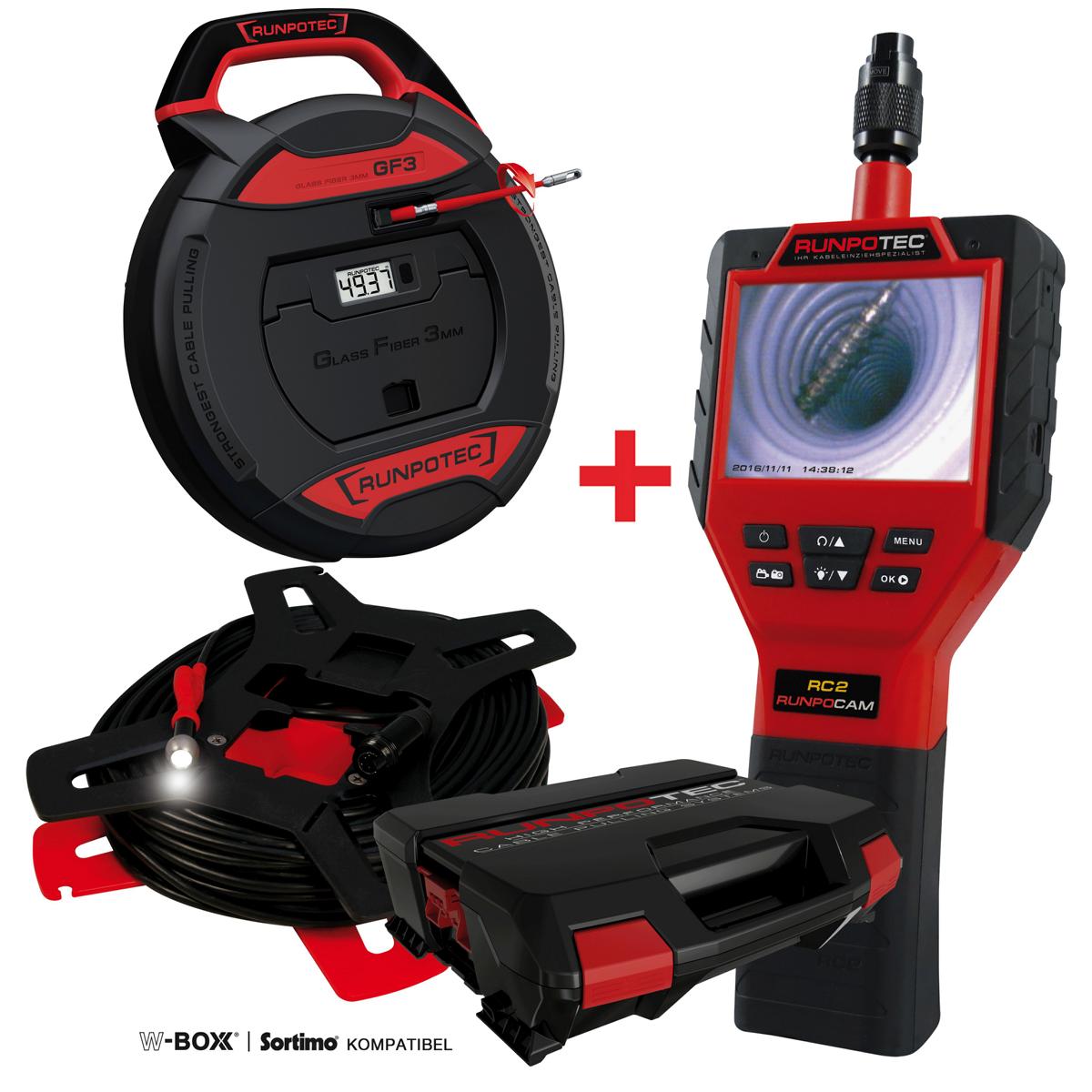 Runpotec Rc2 Runpotec RUNPOCAM RC2 - 30 m + GF3 Ø 3 mm - 30 m für Rohrinspektion von ...