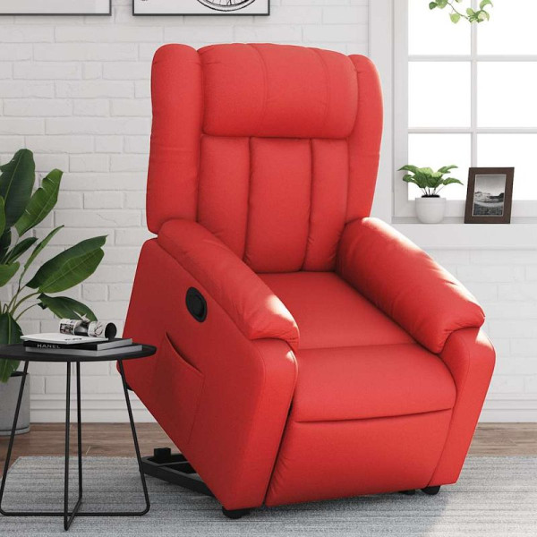 vidaXL Relaxsessel mit Aufstehhilfe Rot Kunstleder, 3205269