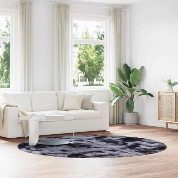 vidaXL Teppich Shaggy Hochflor NAVARRA Dunkelgrau 240x240 cm Polyester, 4102928