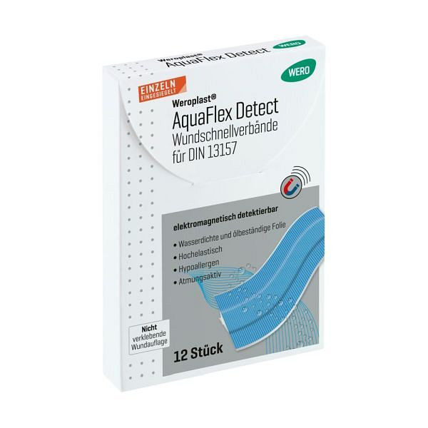 WERO Weroplast AquaFlex Detect Wundschnellverbände DIN 13157, VE: 12 Stück, 180772