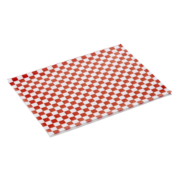 WAS Burgerpapier Rot Weiss Set WRAP & GO, 25 x 20, Set á 1000 Stück, Fettpapier, 9995325